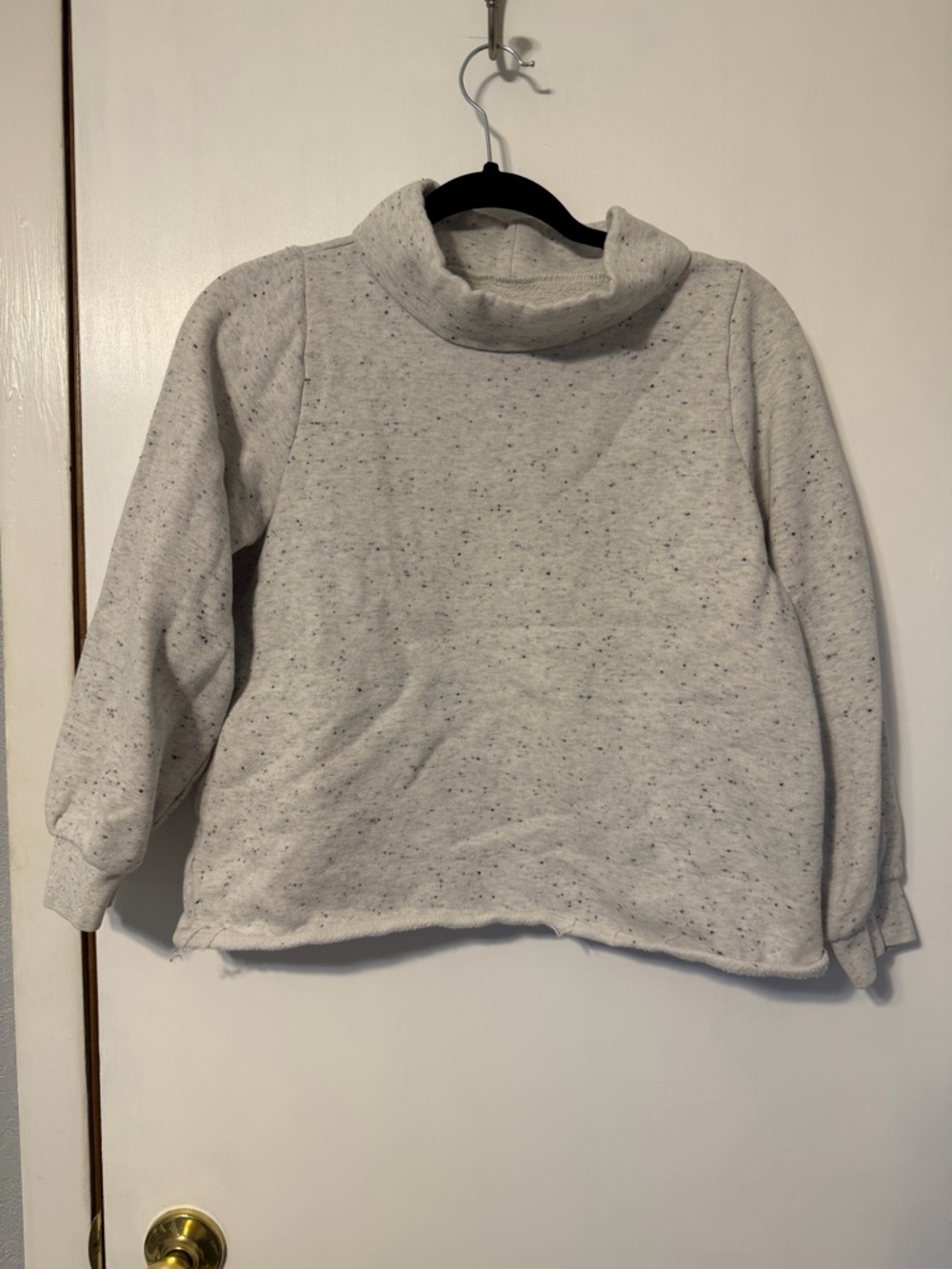 Madewell Light Gray Speckled Cowl Neck Sweater